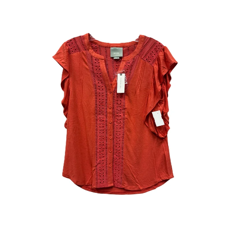 Orange Top Short Sleeve By Maeve, Size: S