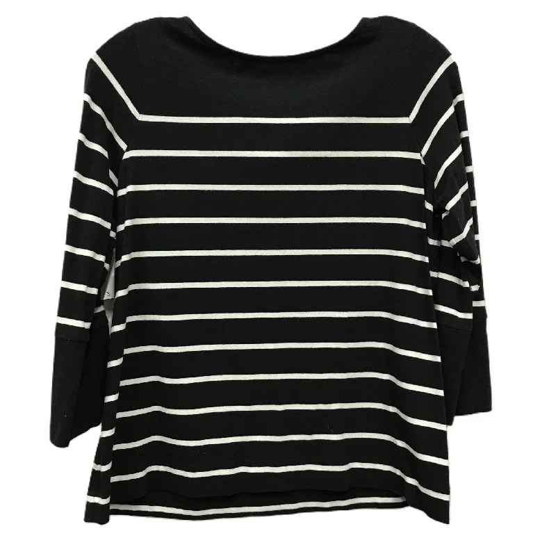 Top Long Sleeve By J. Jill In Black & White, Size: Petite   S