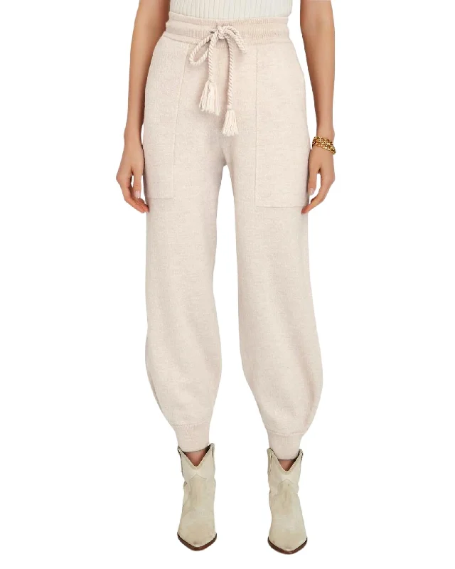 Alfie Boiled Knit Wool Jogger In Ivory