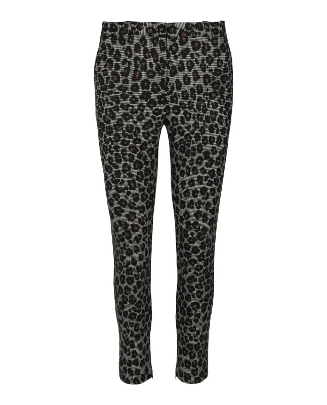 Animal Printed Wool Blend Pants