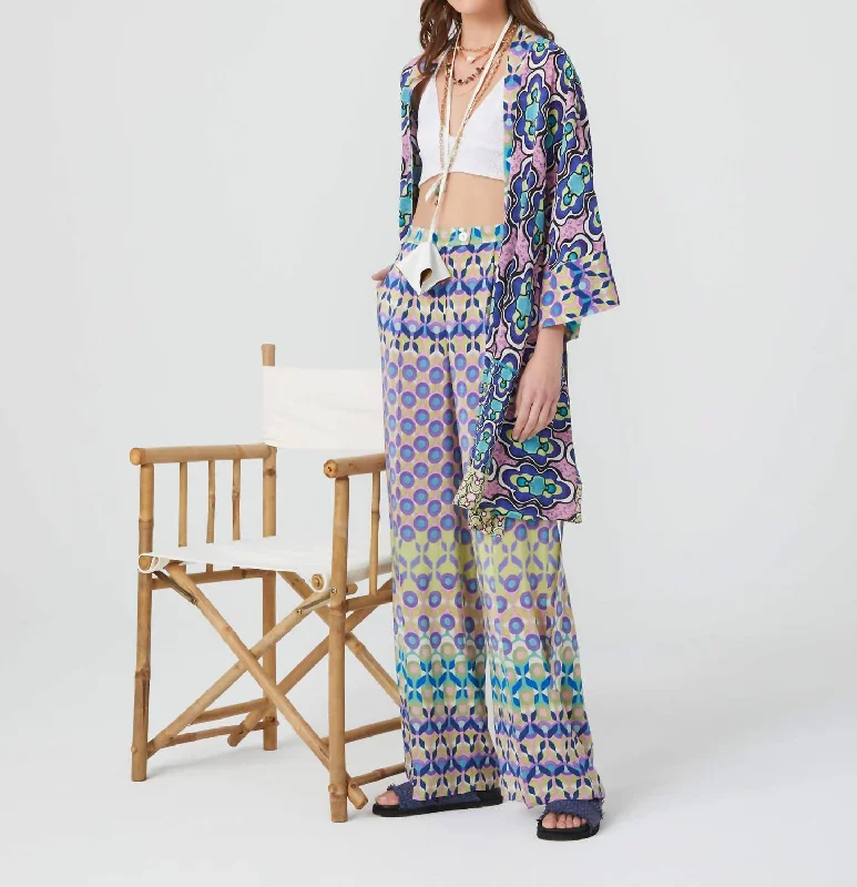 Circle Trousers In Maiolica Print