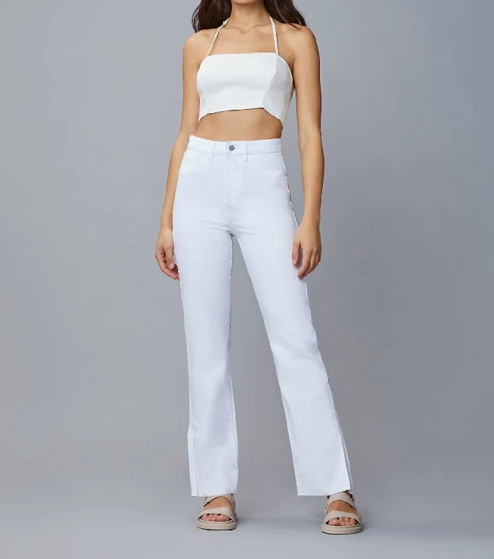 Emilie Straight Vintage Jeans In White Raw