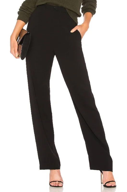 High Waist Straight Pant In Black