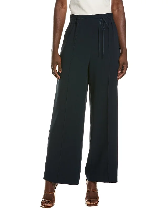 Oscar de la Renta Tie-Waist Detail Silk-Blend Pant