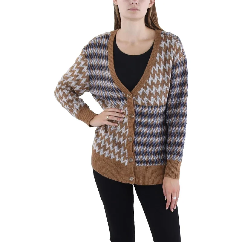 Aqua Womens Enzo Cardi Cardigan Ribbed Button-Up