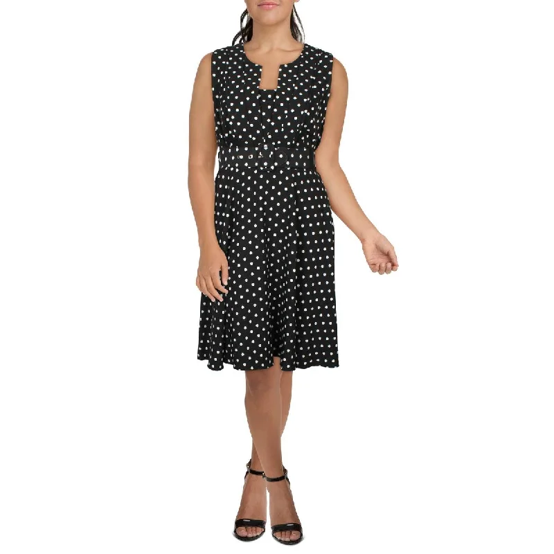 City Chic Womens Polka Dot  Fit & Flare Dress