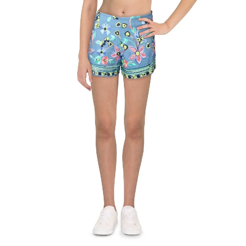 English Factory Womens Embroidered Floral Casual Shorts