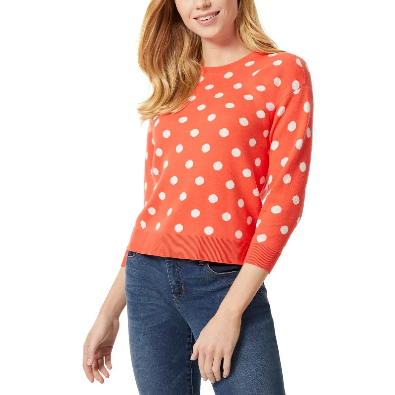 Jones New York Womens Polka Dot Crewneck Pullover Sweater