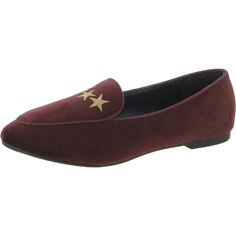 Nautica Womens Campamil Velvet Embroidered Loafers