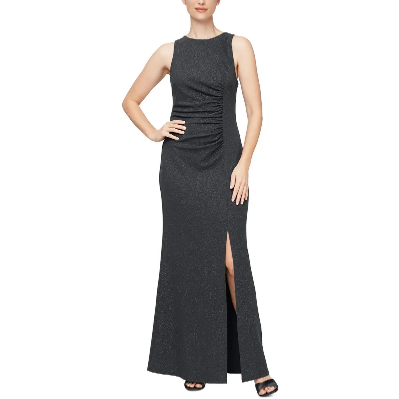 SLNY Womens Ruched  Evening Dress