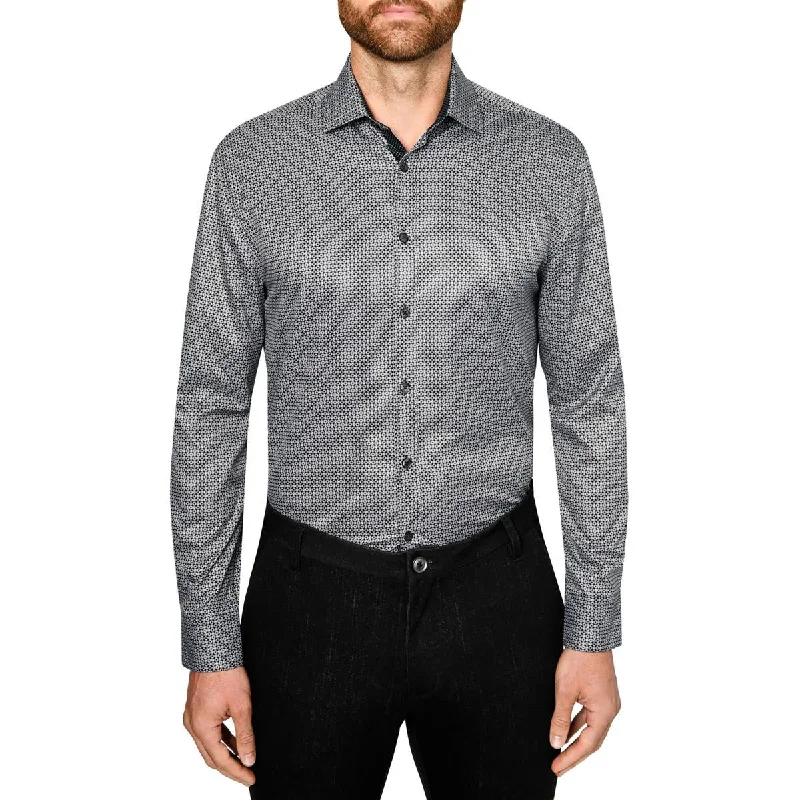 Society of Threads Mens Sweat Wicking  Button-Down Shirt