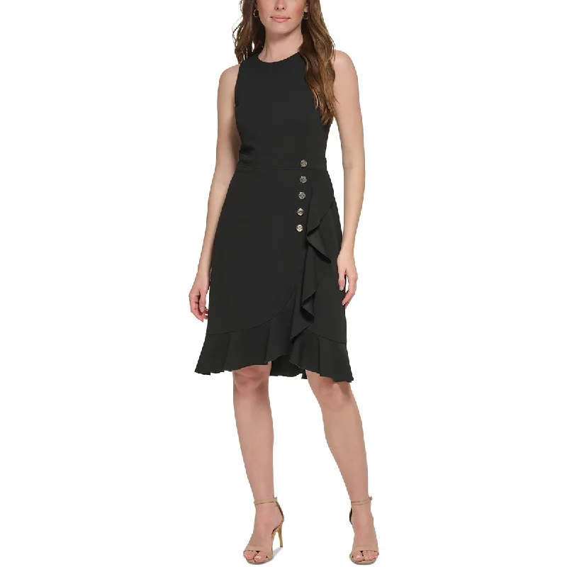 Tommy Hilfiger Womens Button Detail Mini Sheath Dress