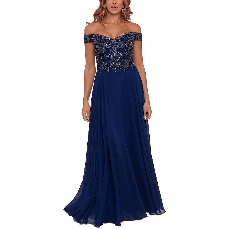 Xscape Womens Embellished Maxi Evening Dress