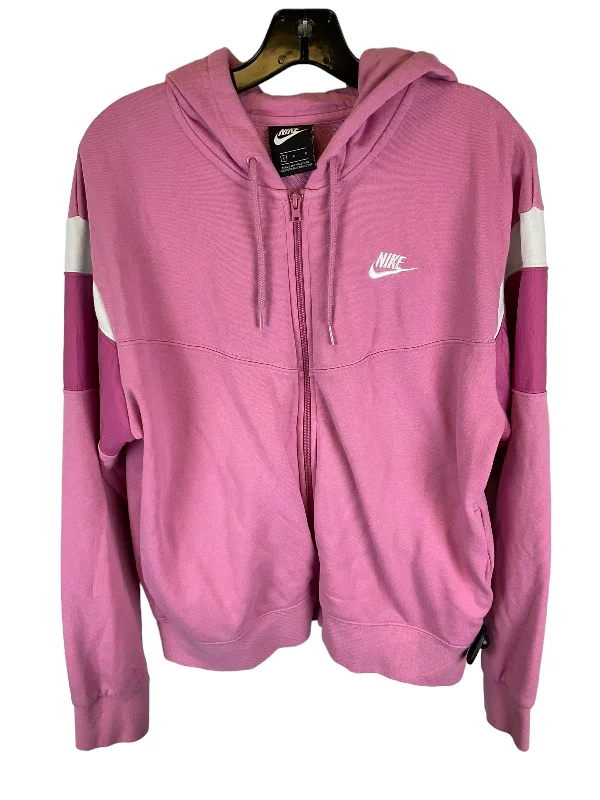 Pink Athletic Jacket Nike Apparel, Size L