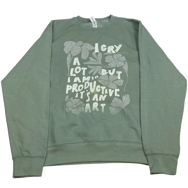 Sweatshirt Crewneck By Just Hoods In Green, Size: M