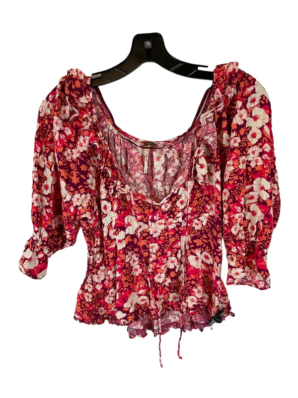 Top Long Sleeve By Free People In Floral Print, Size: S