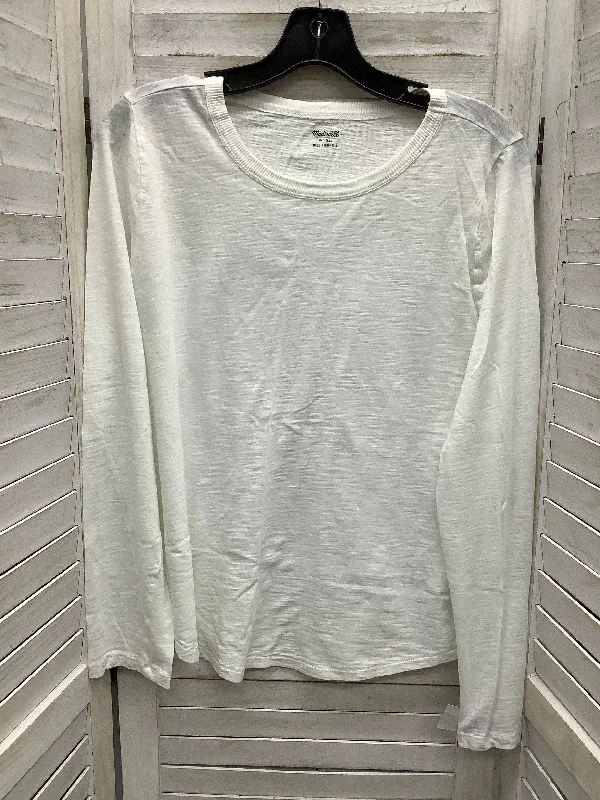 Top Long Sleeve By Madewell In White, Size: Xl