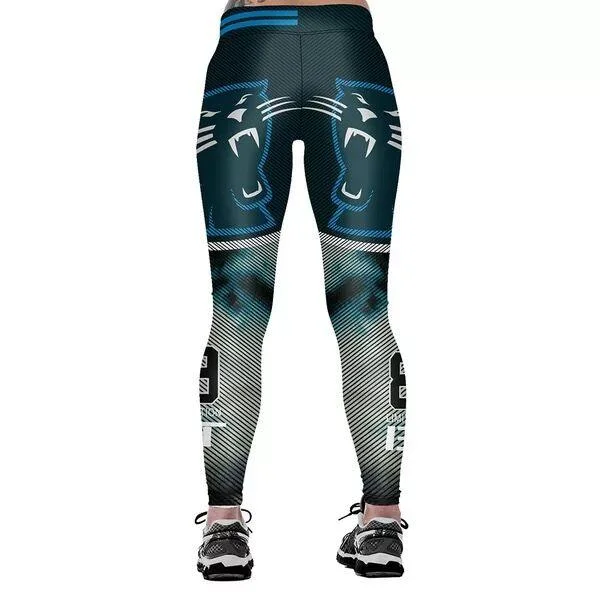 Carolina Panther 3D Print YOGA Gym Sports Leggings High Waist Fitness Pant Workout Trousers