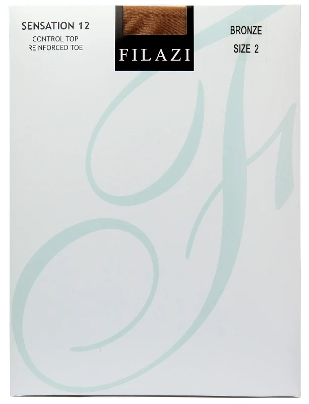 Filazi Sensation 12 Denier Control Top Reinforced Toe Women Tights.