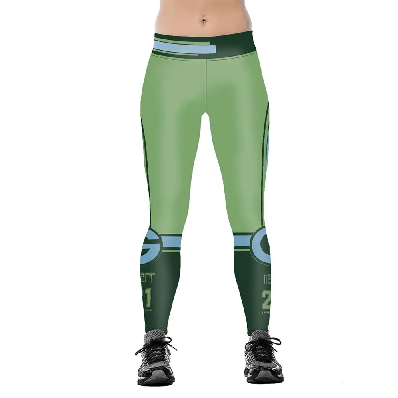 Green Bay Packers 3D Print YOGA Gym Sports Leggings High Waist Fitness Pant Workout Trousers