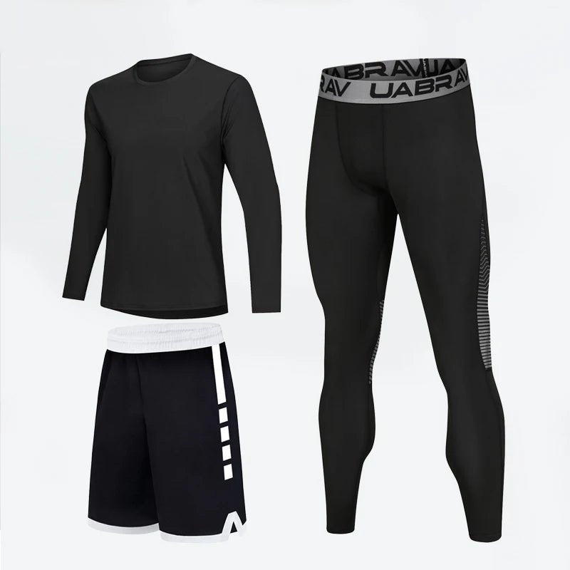 Sportswear for Men: High-Elastic Quick-Drying Compression Leggings Set